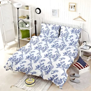 Vintage Blue Toile Artwork Bedding Set