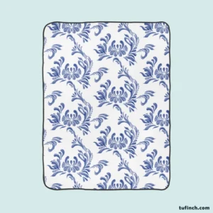 Vintage Blue Toile Artwork Fleece Blanket 1