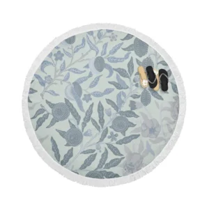 Vintage Botanical Floral Pattern Round Beach Towel