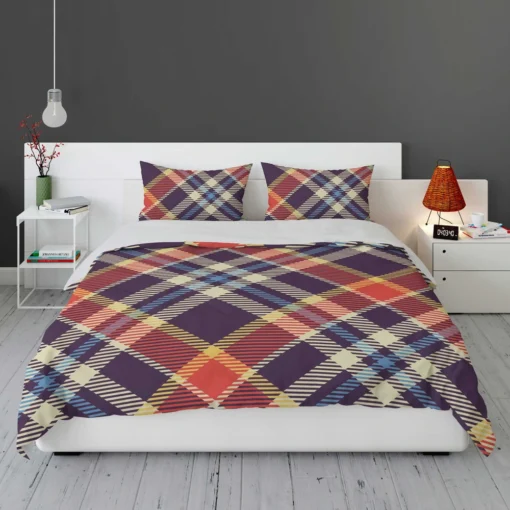 Vintage Check Stripes Pattern Bedding Set 1