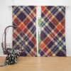 Vintage Check Stripes Pattern Curtain