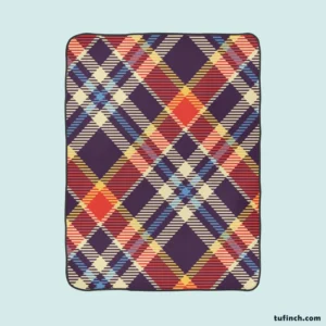 Vintage Check Stripes Pattern Fleece Blanket 1