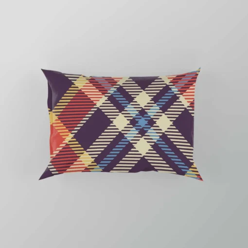 Vintage Check Stripes Pattern Pillow Case