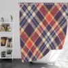 Vintage Check Stripes Pattern Shower Curtain