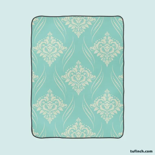 Vintage Damask Design Fleece Blanket 1