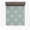 Vintage Damask Design In Pale Aqua Fitted Sheet