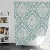 Vintage Damask Design In Pale Aqua Shower Curtain