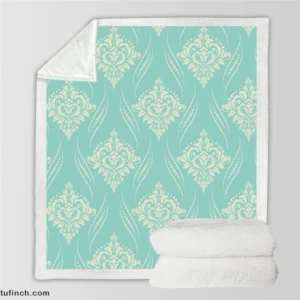 Vintage Damask Design Sherpa Fleece Blanket