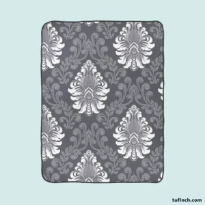 Vintage  Damask Seamless Pattern Background Fleece Blanket 1