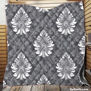 Vintage  Damask Seamless Pattern Background Quilt Blanket