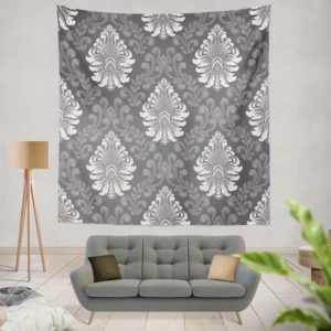 Vintage  Damask Seamless Pattern Background Wall Tapestry