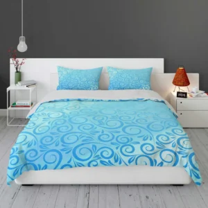 Vintage Damask Sky Blue Design Bedding Set 1