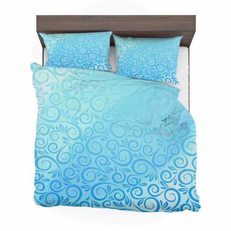 Vintage Damask Sky Blue Design Bedding Set 2