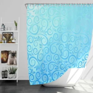 Vintage Damask Sky Blue Design Shower Curtain