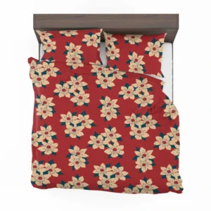 Vintage Ditsy Floral Red Background Bedding Set 2