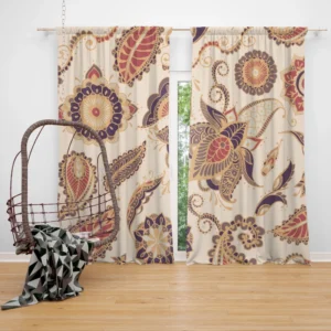 Vintage Ethnic Floral Paisley Curtain