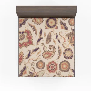 Vintage Ethnic Floral Paisley Fitted Sheet