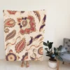 Vintage Ethnic Floral Paisley Fleece Blanket