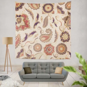 Vintage Ethnic Floral Paisley Wall Tapestry