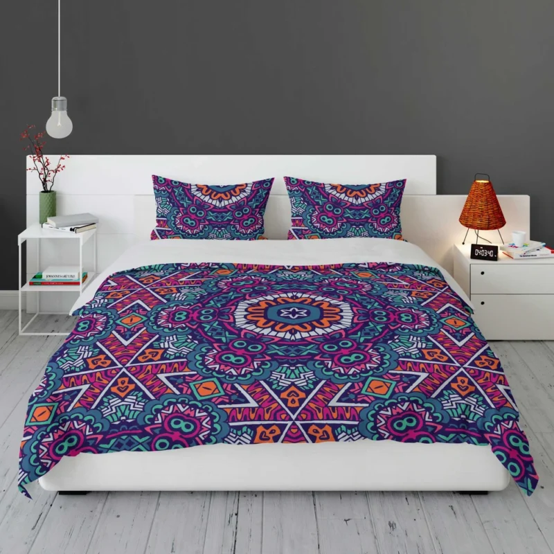 Vintage Ethnic Geometric Mosaic Pattern Bedding Set 1