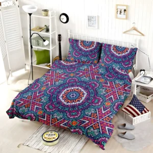 Vintage Ethnic Geometric Mosaic Pattern Bedding Set