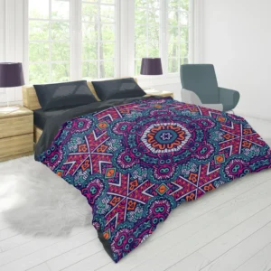 Vintage Ethnic Geometric Mosaic Pattern Duvet Cover 1