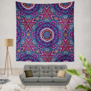 Vintage Ethnic Geometric Mosaic Pattern Wall Tapestry