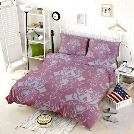 Vintage Floral Damask Pattern Bedding Set