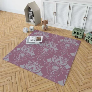 Vintage Floral Damask Pattern Rug 1