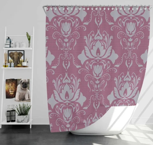 Vintage Floral Damask Pattern Shower Curtain