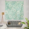 Vintage Floral Doodle Wall Tapestry