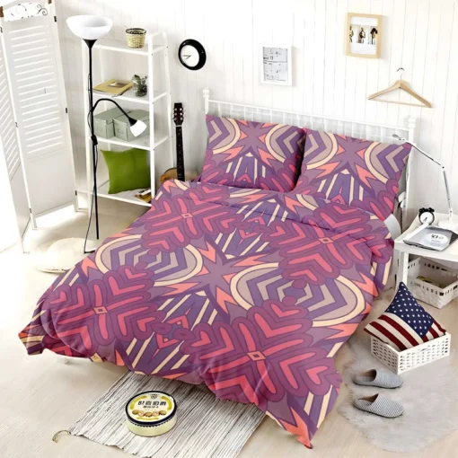 Vintage Floral Geometric Ethnic Design Bedding Set