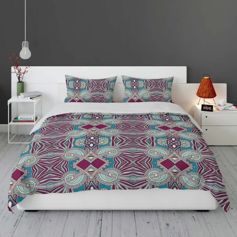 Vintage Floral Geometry Design Bedding Set 1