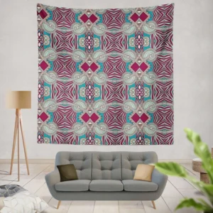 Vintage Floral Geometry Design Wall Tapestry