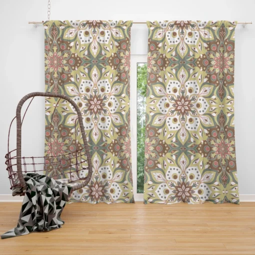 Vintage Floral Islamic Pattern Curtain