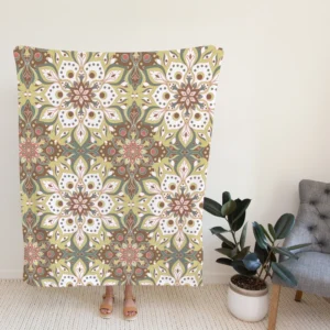 Vintage Floral Islamic Pattern Fleece Blanket