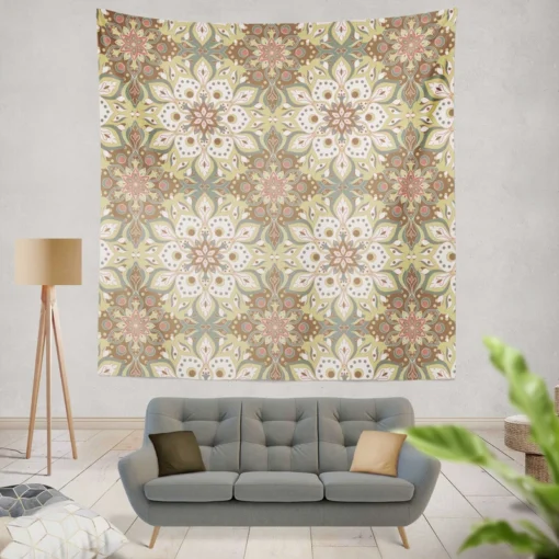 Vintage Floral Islamic Pattern Wall Tapestry