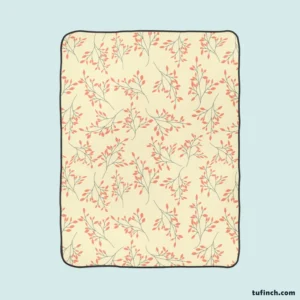 Vintage Floral Pink Pattern Fleece Blanket 1