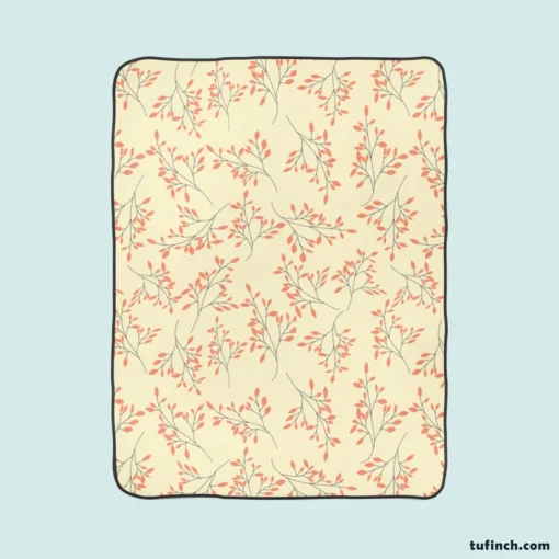 Vintage Floral Pink Pattern Fleece Blanket 1