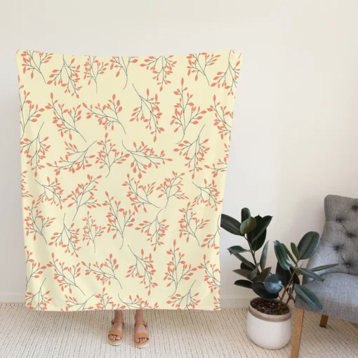 Vintage Floral Pink Pattern Fleece Blanket