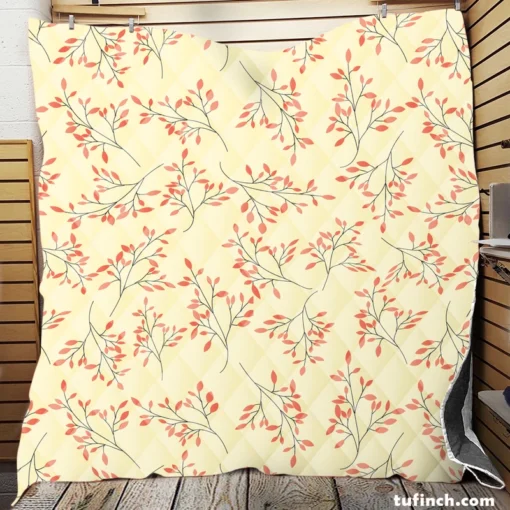 Vintage Floral Pink Pattern Quilt Blanket