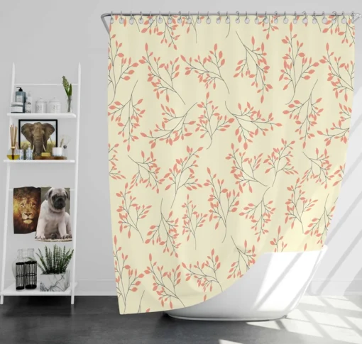 Vintage Floral Pink Pattern Shower Curtain