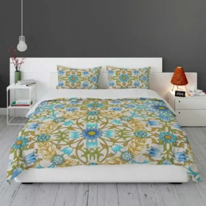 Vintage Flower Ornament Seamless Pattern Bedding Set 2