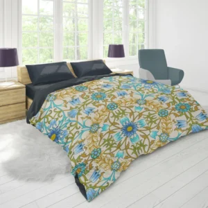 Vintage Flower Ornament Seamless Pattern Duvet Cover 1