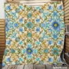 Vintage Flower Ornament Seamless Pattern Quilt Blanket