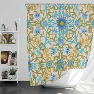 Vintage Flower Ornament Seamless Pattern Shower Curtain