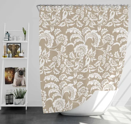 Vintage Flowers Pattern Shower Curtain