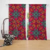 Vintage Folk Flowers Pattern Curtain