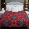 Vintage Folk Flowers Pattern Duvet Cover