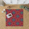 Vintage Folk Flowers Pattern Rug